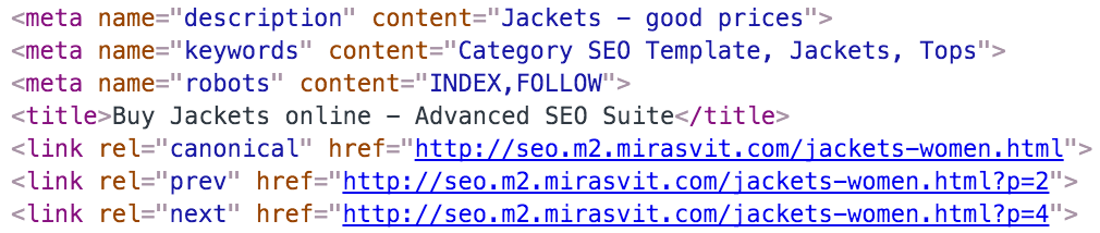 magento 2 canonical tags