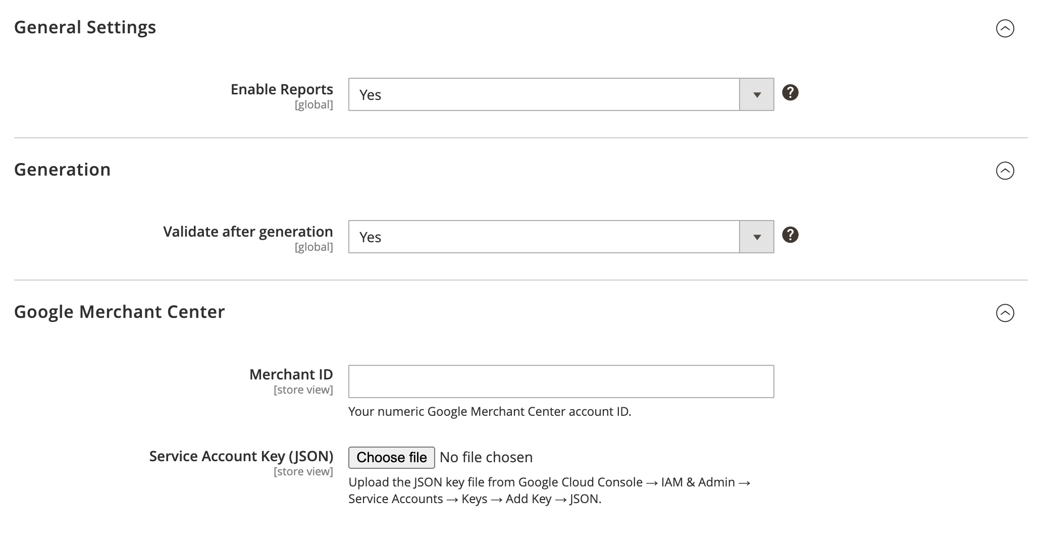 Feed system configuration