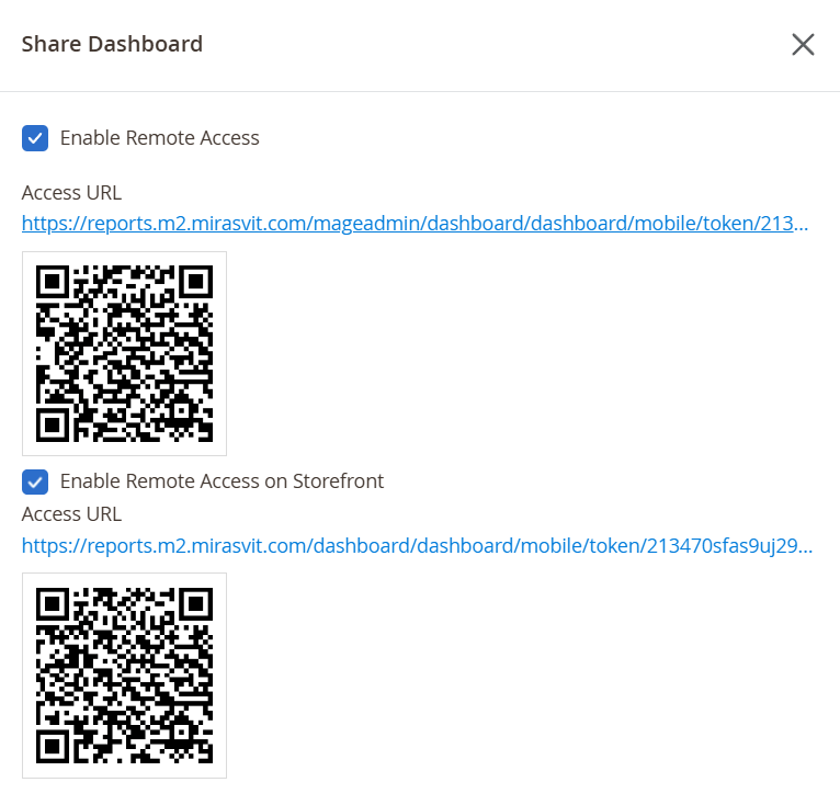 Sharing dashboards