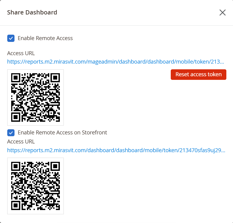 Sharing dashboards
