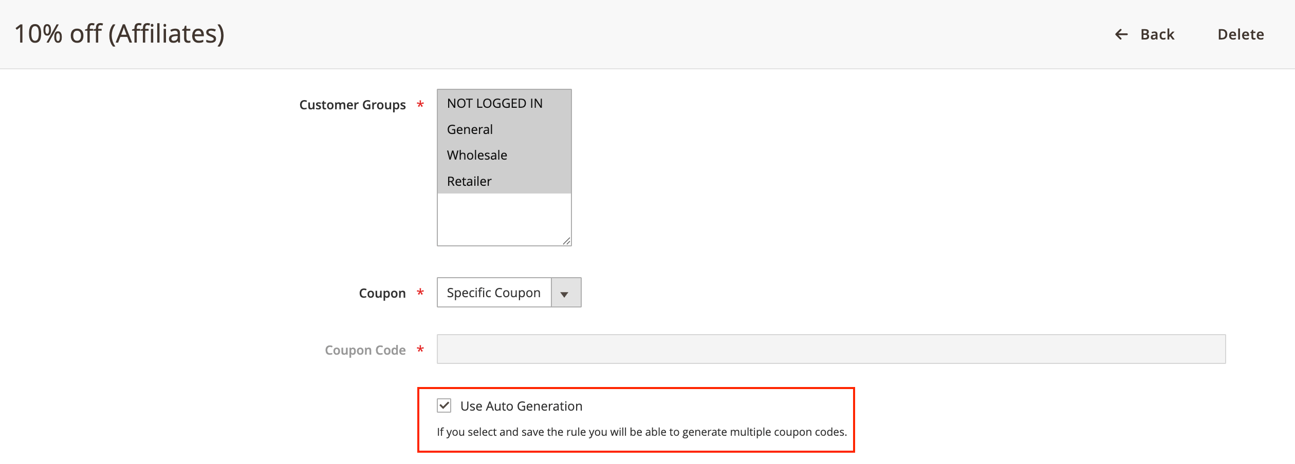 Use Auto Generation