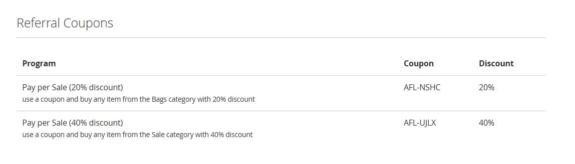 Referral Coupons 