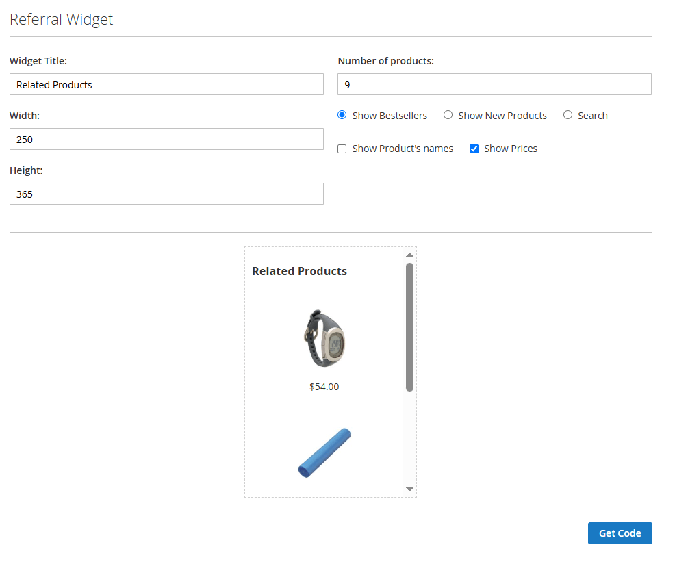 Referral Widget 