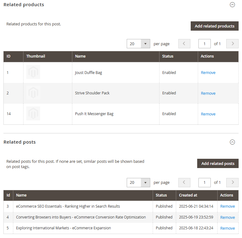 Audience settings