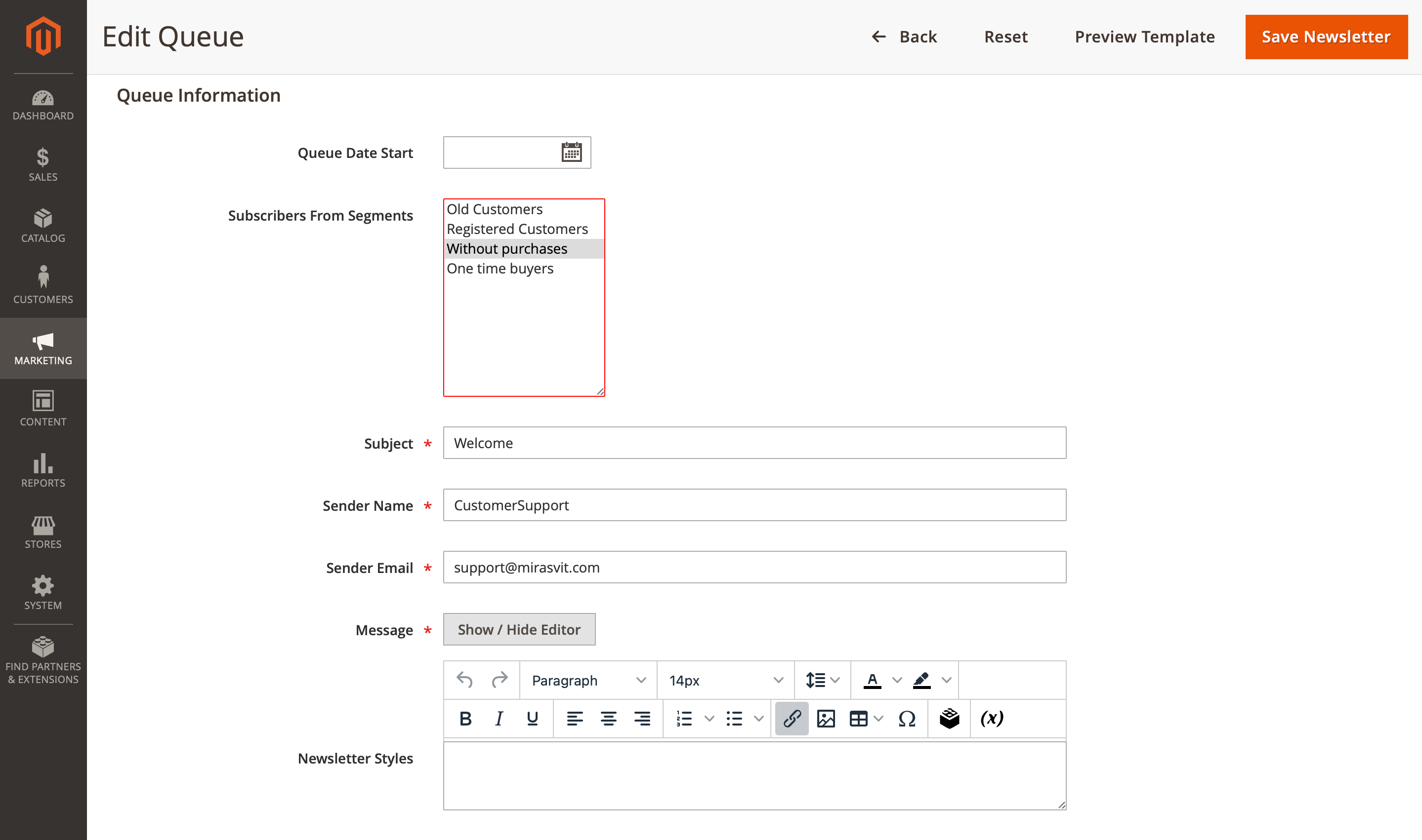 Campaigns dashboard