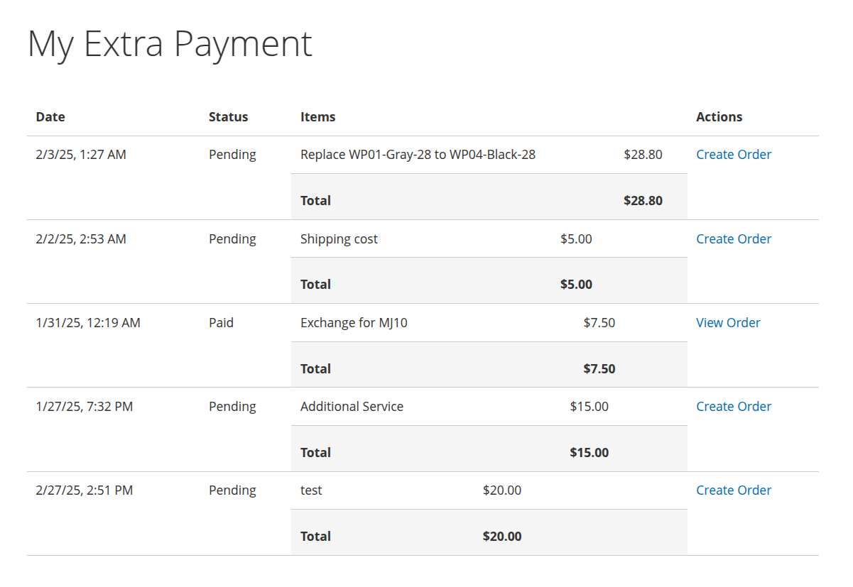 My extra payment