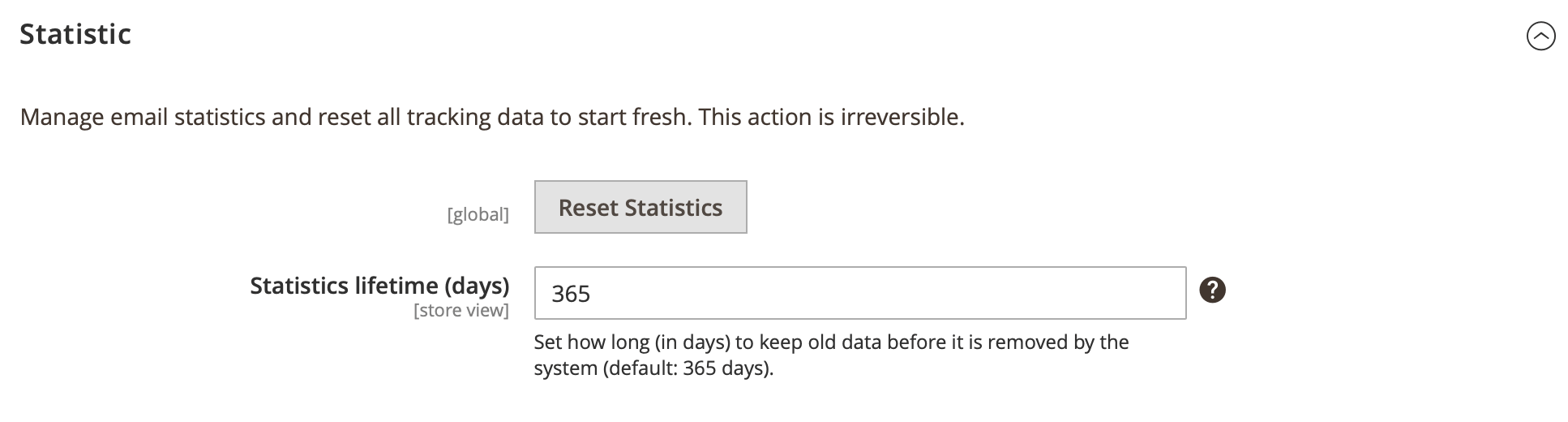 Statistic settings