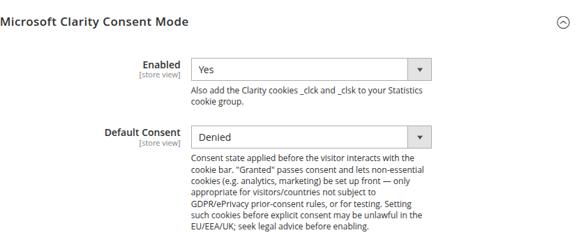 Microsoft Clarity consent mode