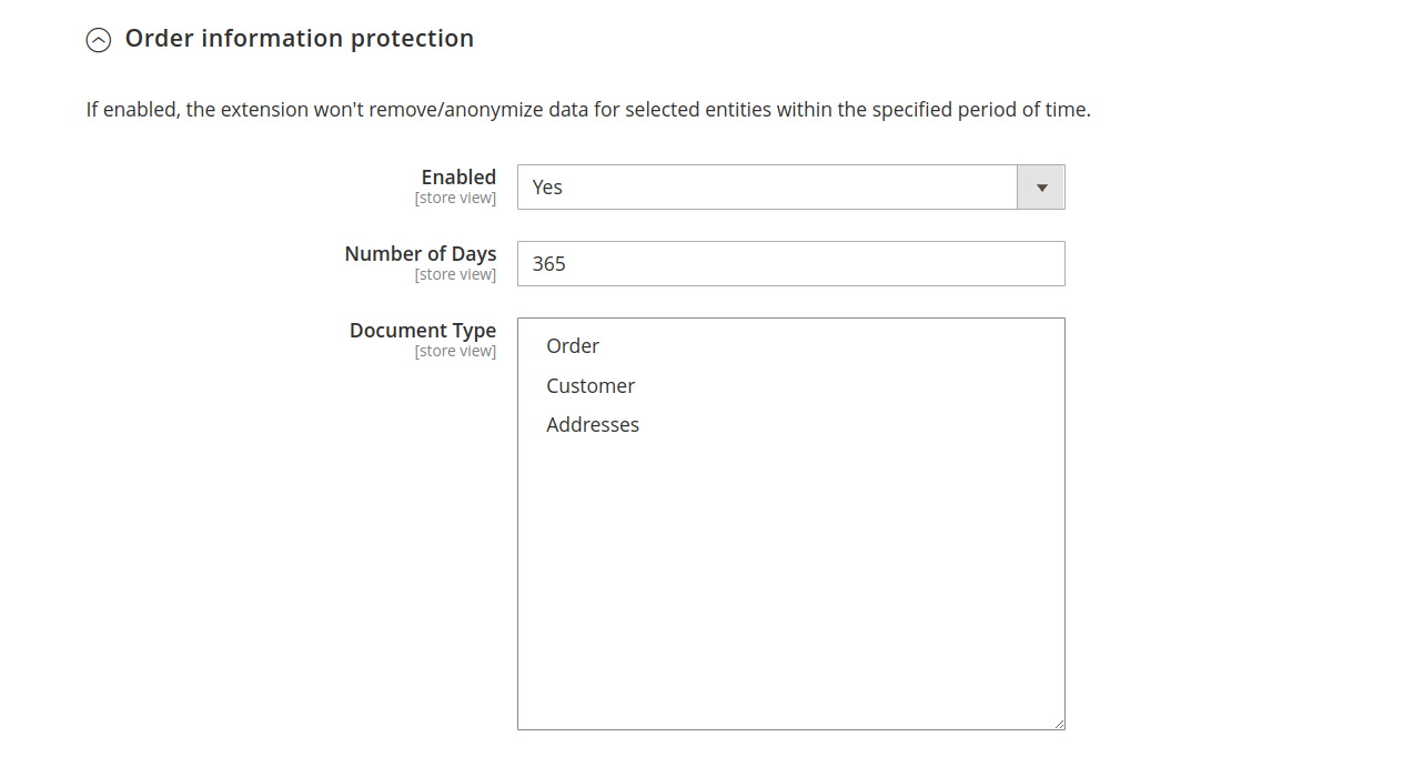 Order information protection