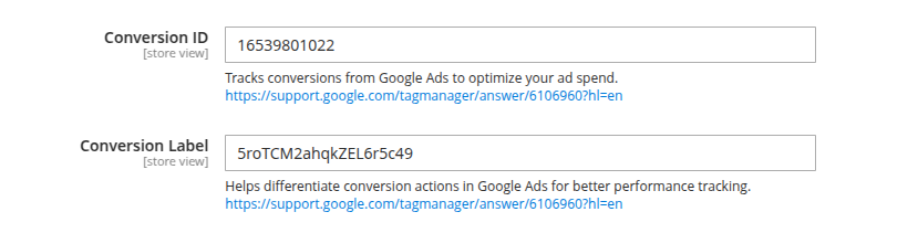 Google ads configuration