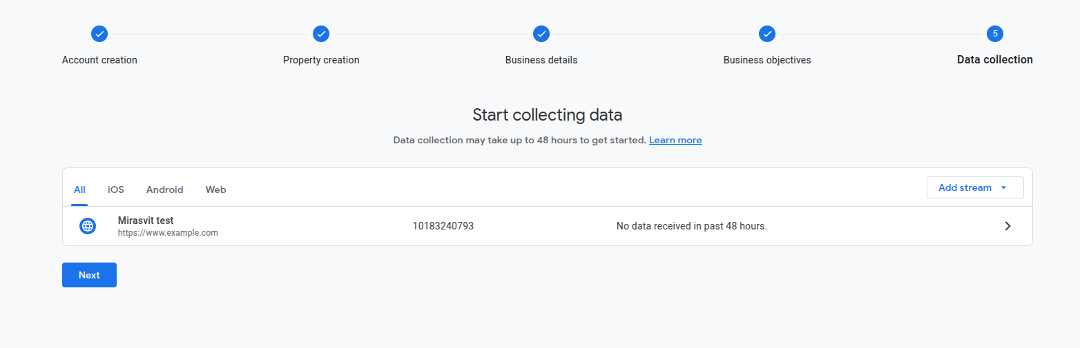 Start collecting data