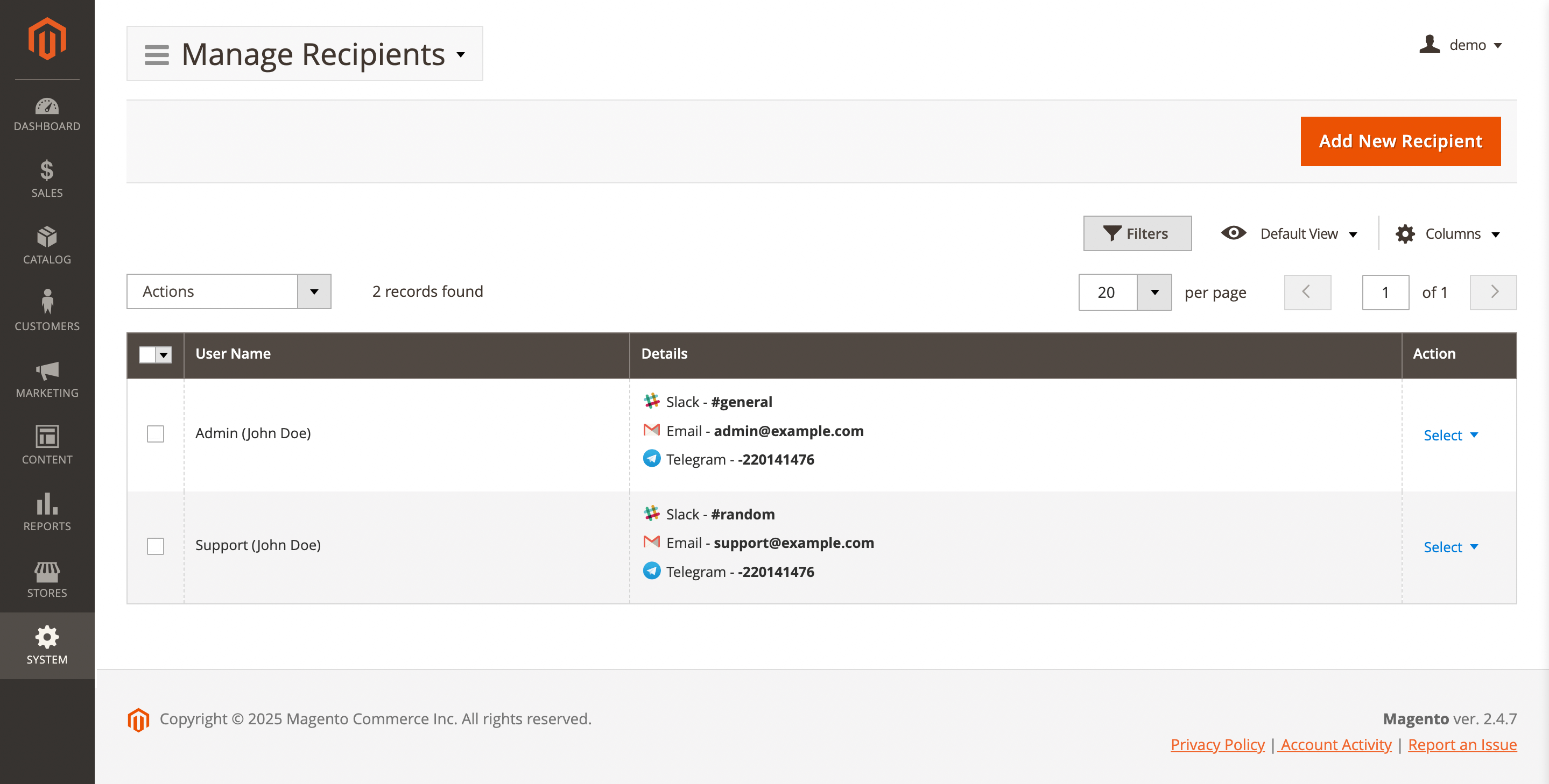 Campaigns dashboard