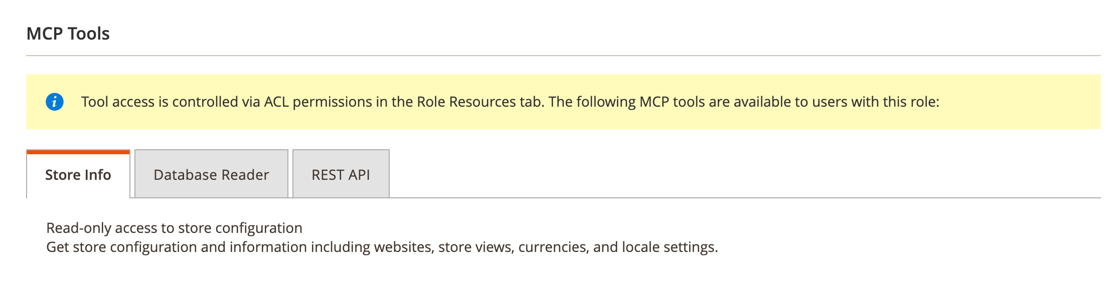MCP Tools on the MCP Info tab