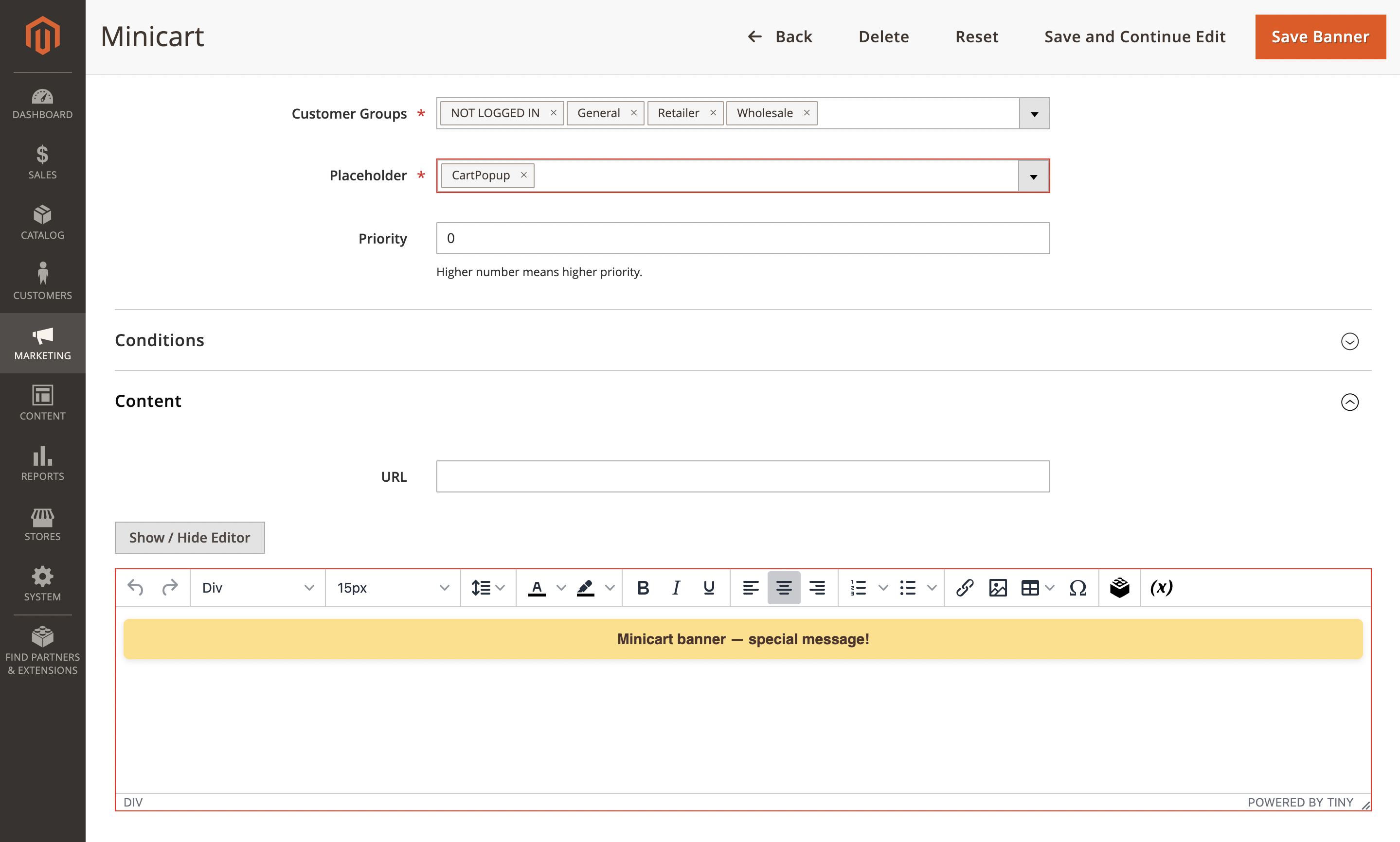Campaigns dashboard
