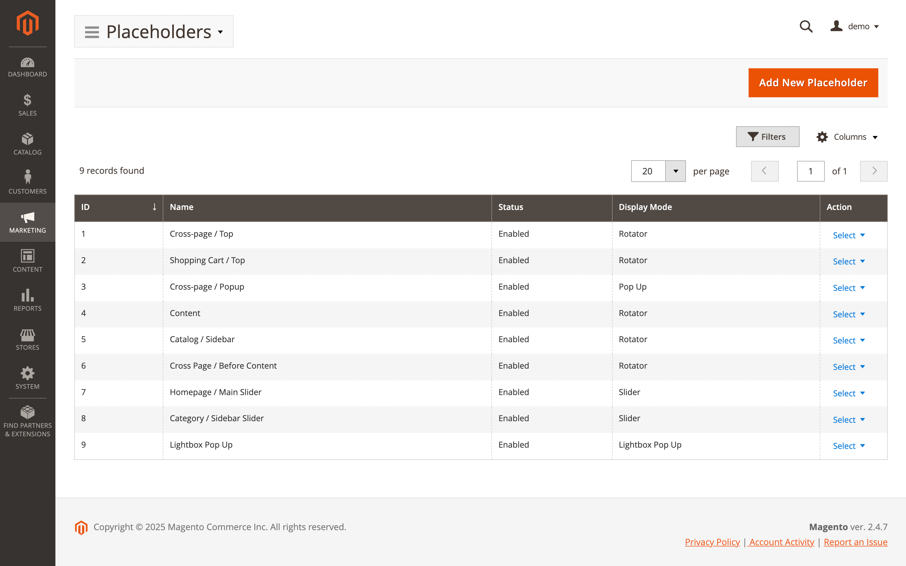 Campaigns dashboard