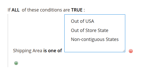 Shipping area condition