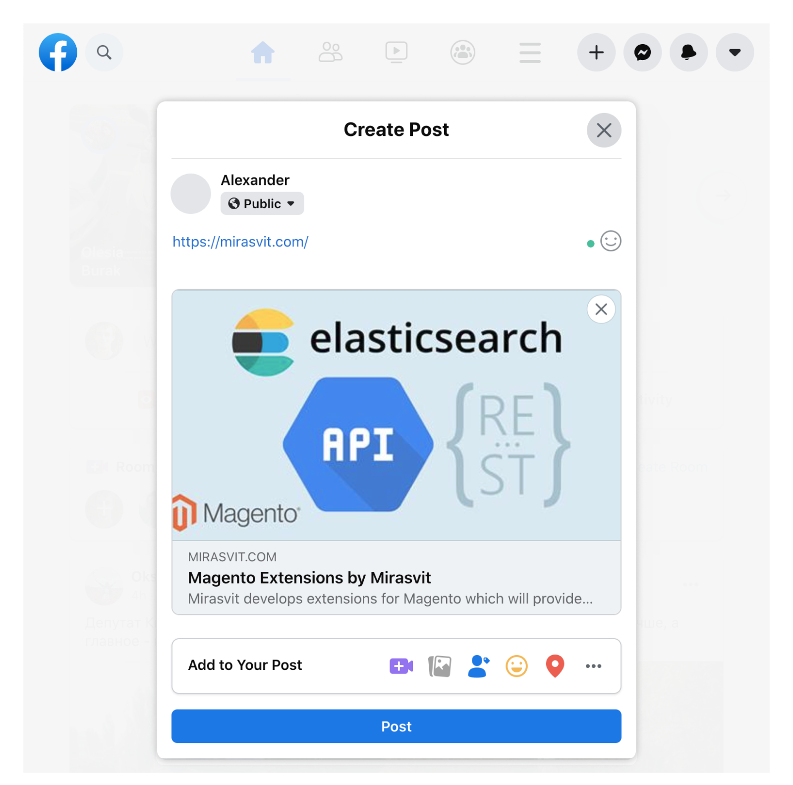Facebook's URL preview structured with Opengraph