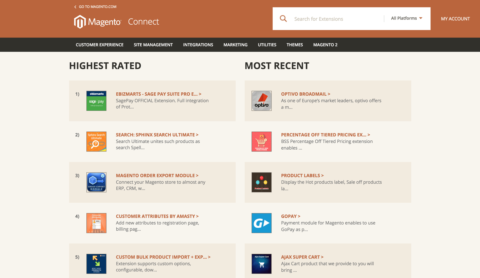 Our search extension is the second on the list of the highest-rated extensions through  entire Magento Connect