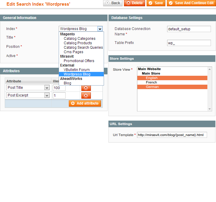 Magento. How to manage search function and search terms
