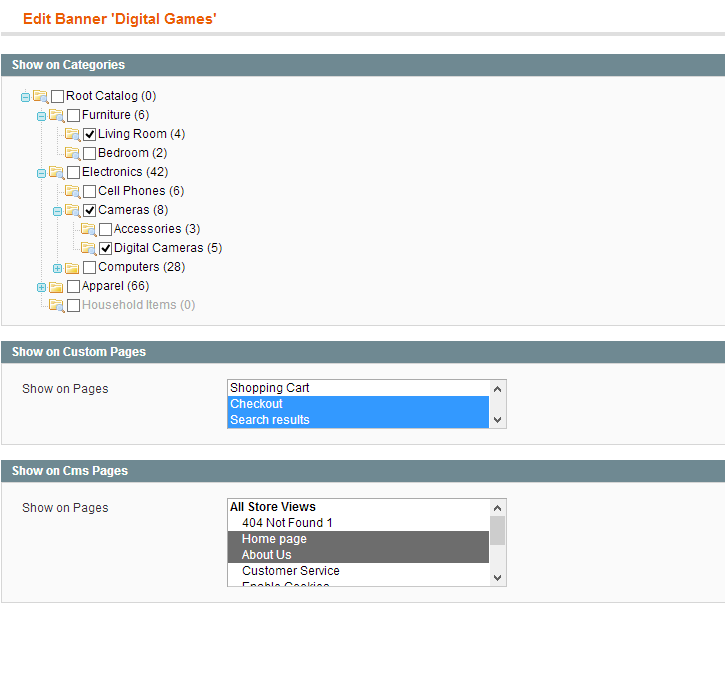 Magento Banner Management System