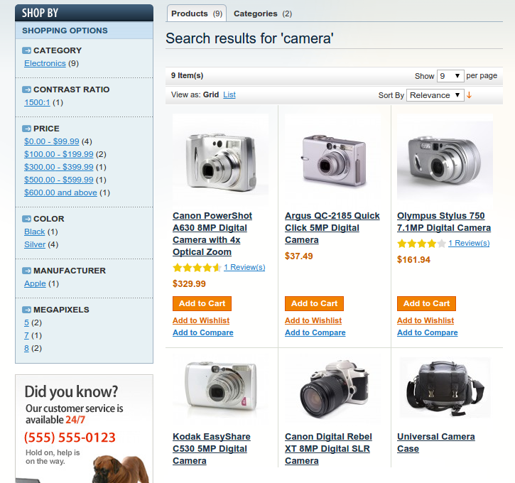 Search results for: 'camera' - significantly improved search relevance