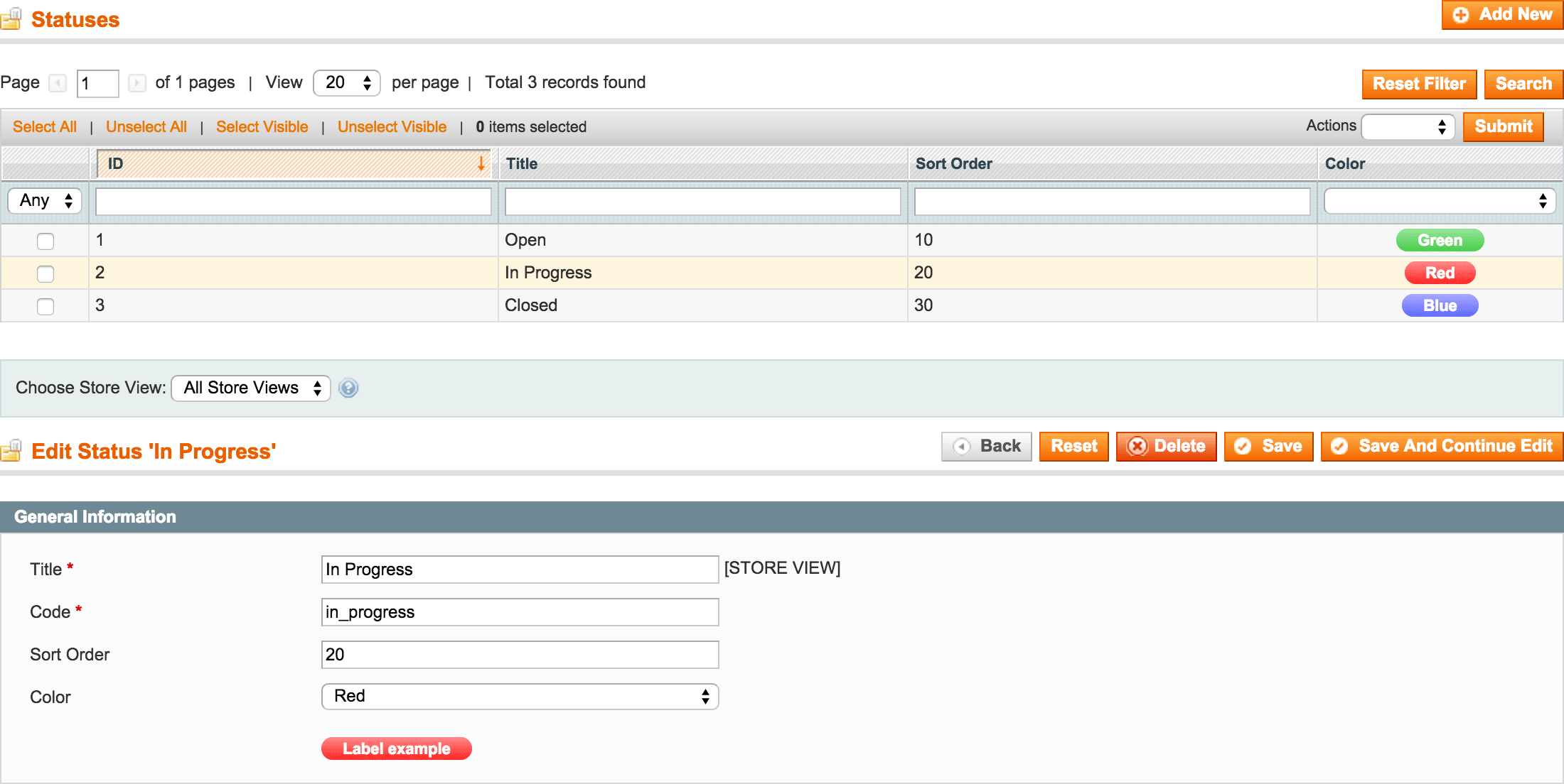 Backend - Ticket Statuses