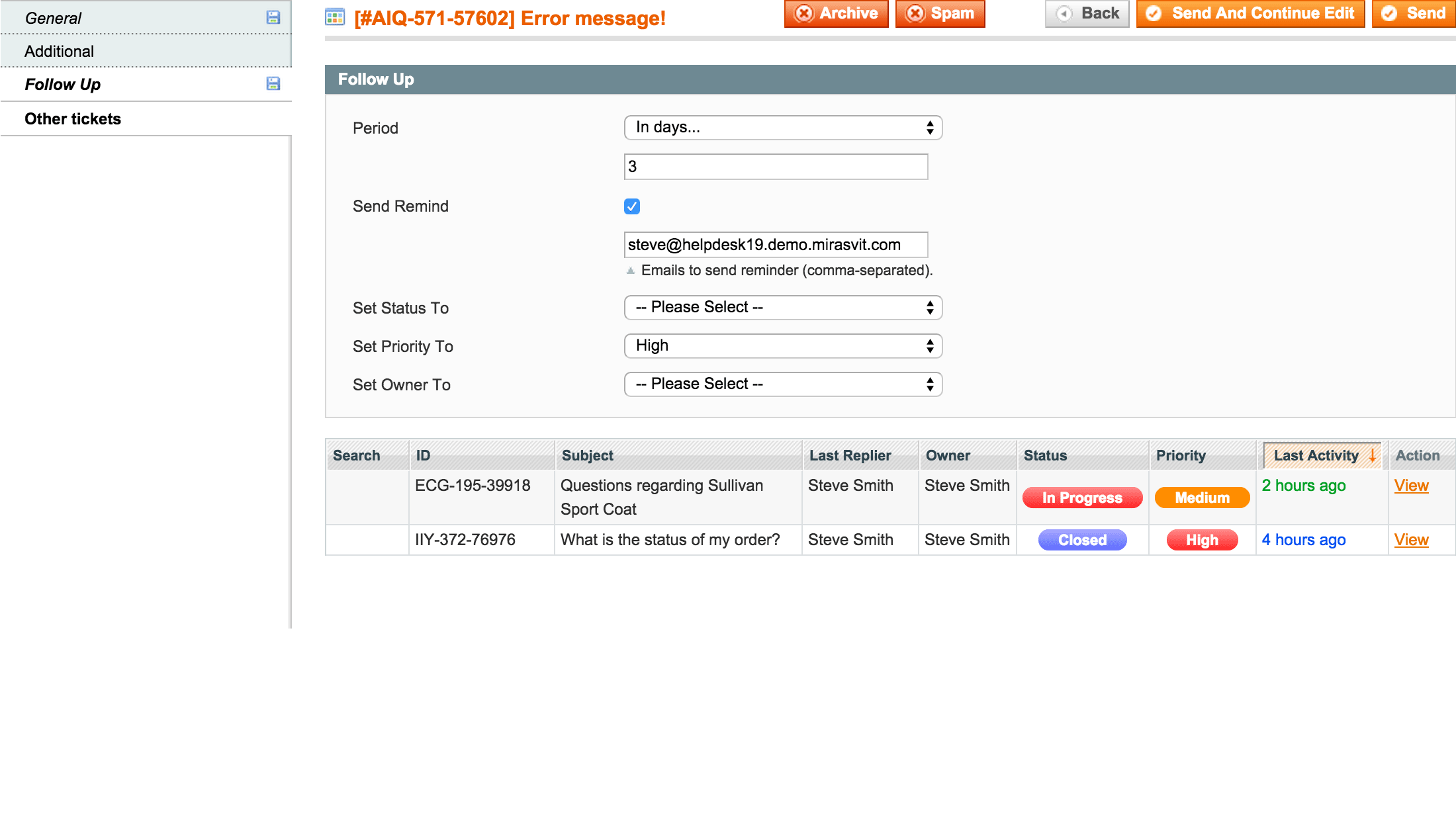 Backend - Ticket - Follow Up