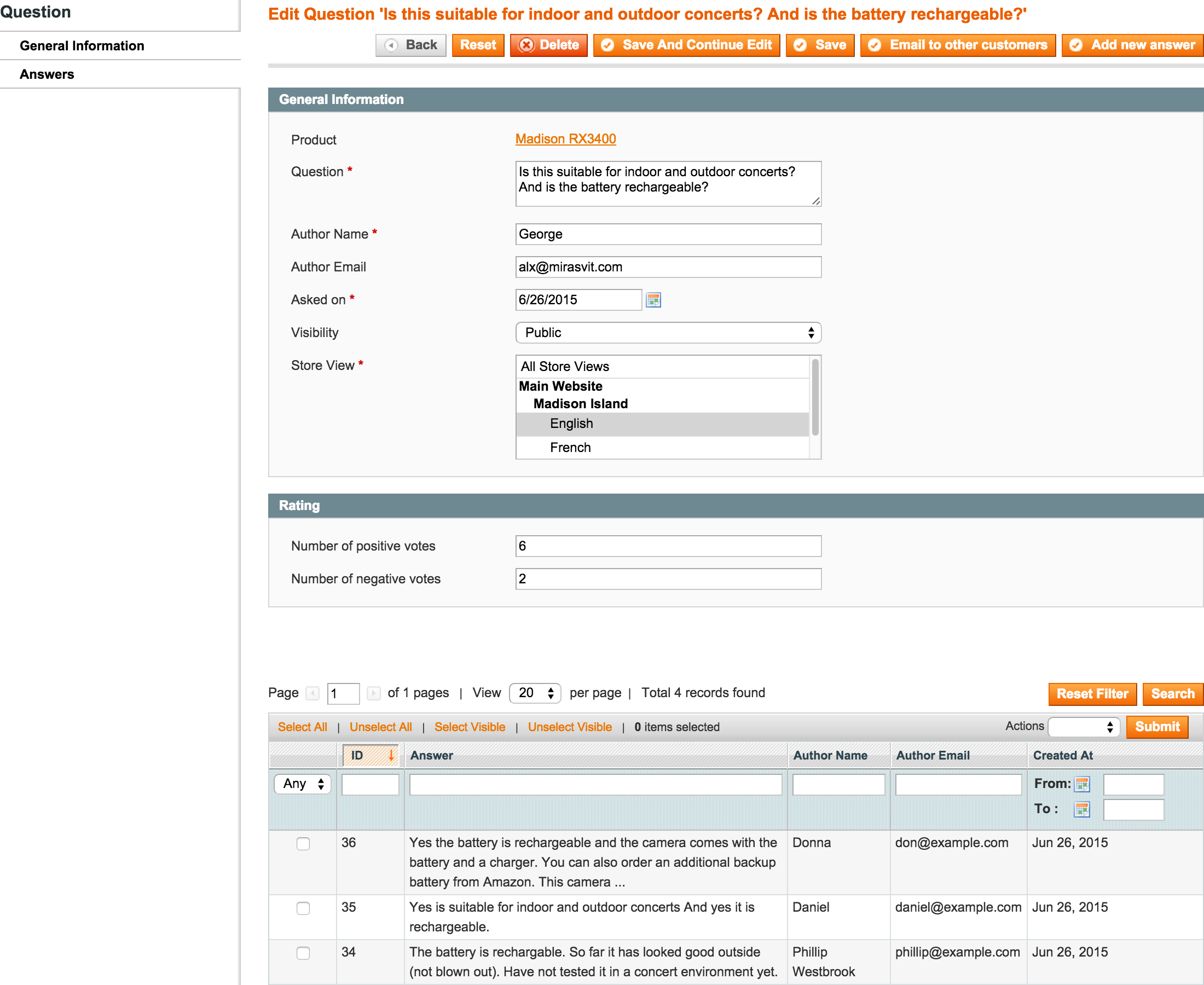 Product Questions Backend - Edit