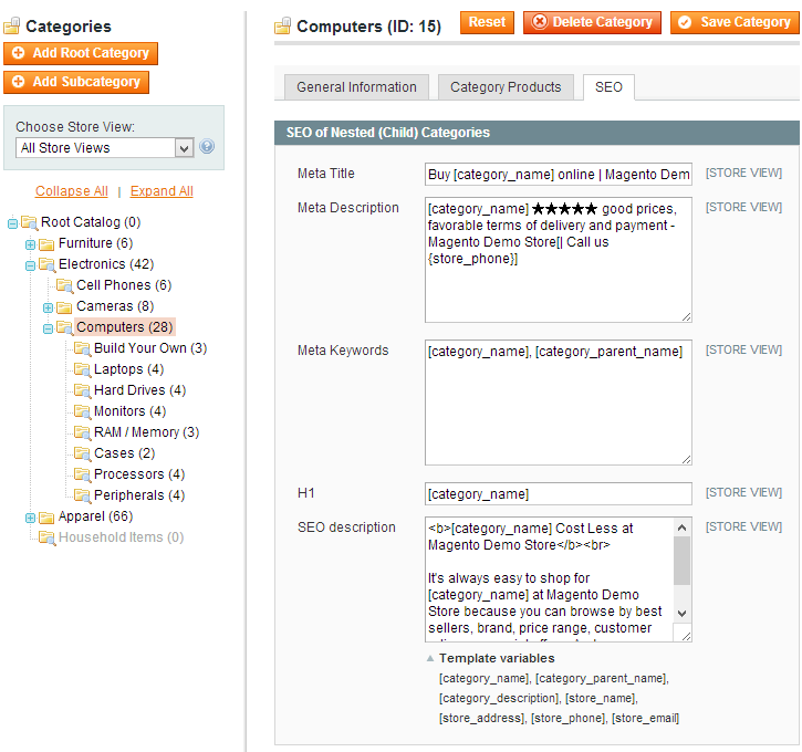 SEO of Nested (Child) Categories)