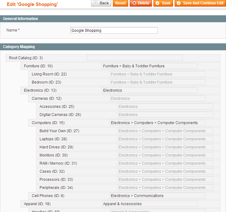 Category Mapping