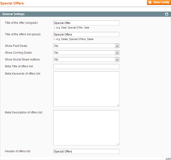 General Settings