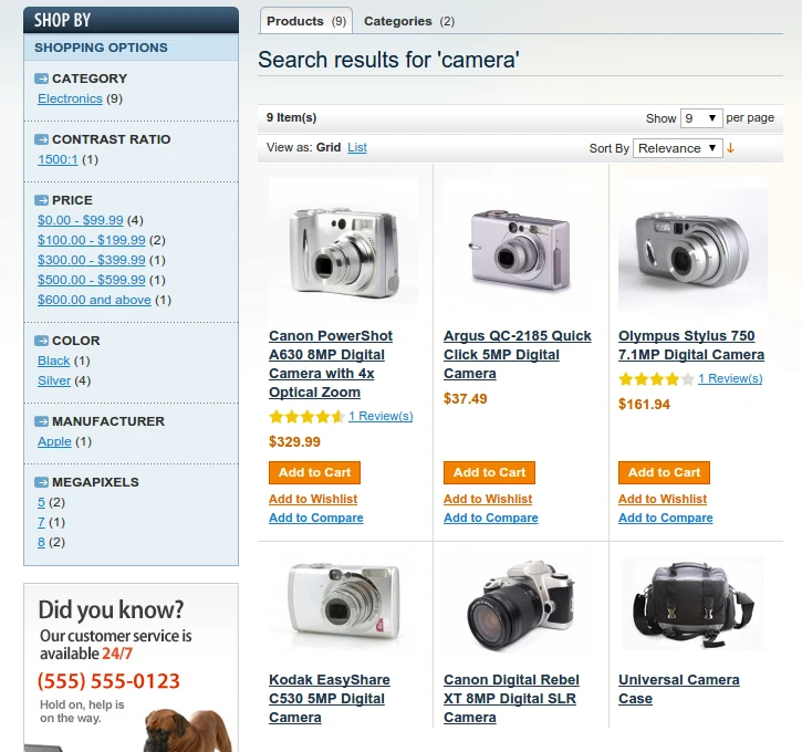 Search results for: 'camera' - significantly improved search relevance