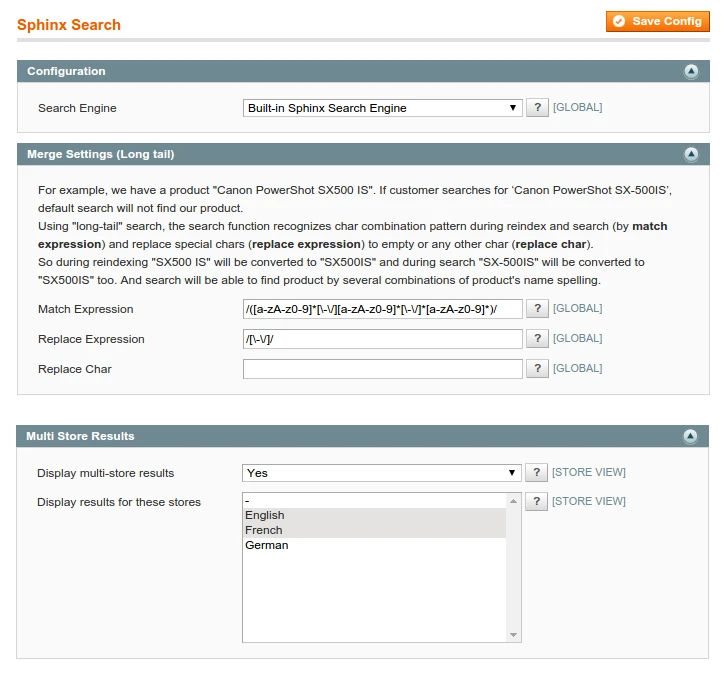 System / Configuration / Search Sphinx / General Settings System / Configuration / Search Sphinx / General Settings