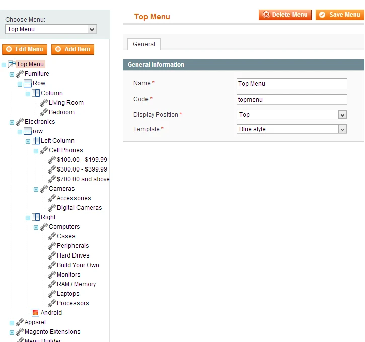 Edit Menu - Menu Manager Pro Edit Menu - Menu Manager Pro