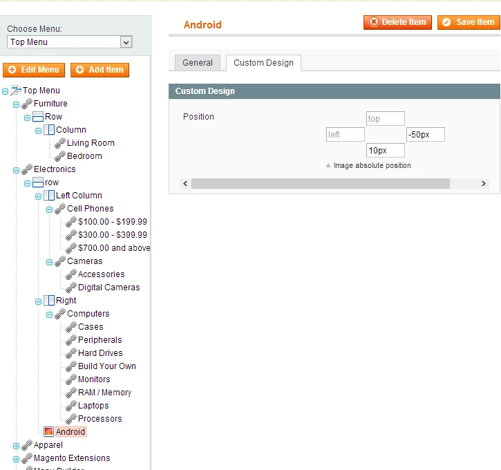 Edit Image Position - Menu Manager Pro Edit Image Position - Menu Manager Pro