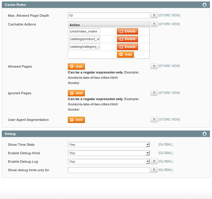 Full Page Cache Configuration Full Page Cache Configuration