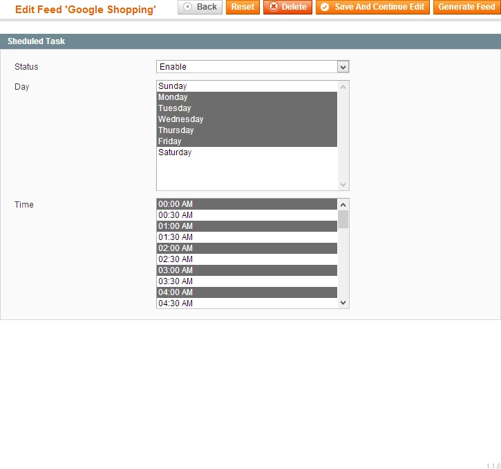 Feed: Schedule Task