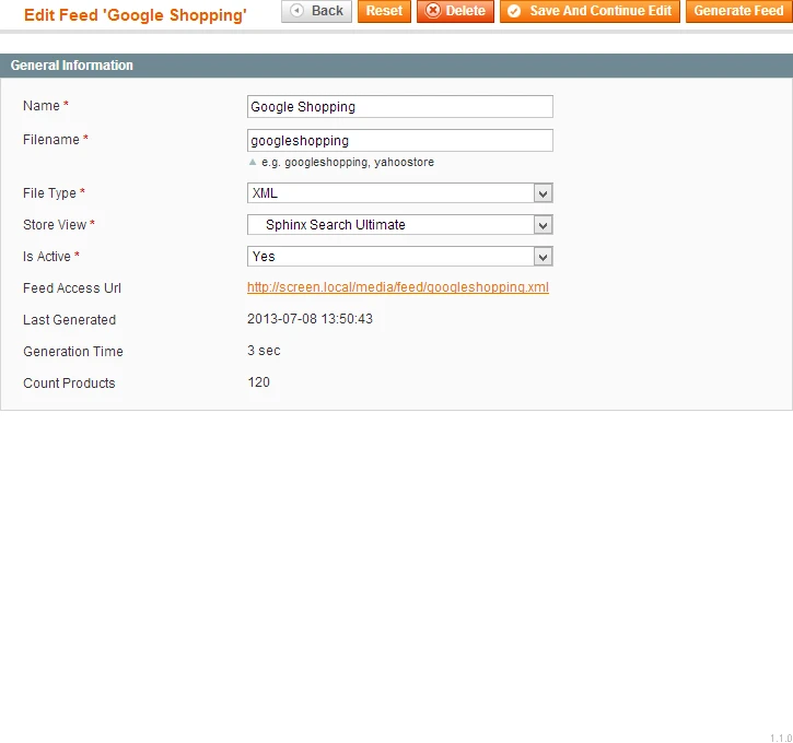 Feed: General Information Feed: General Information
