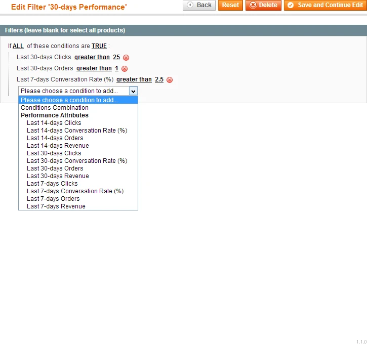 Performance Filter Performance Filter
