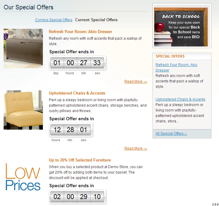 Special Offers List Special Offers List