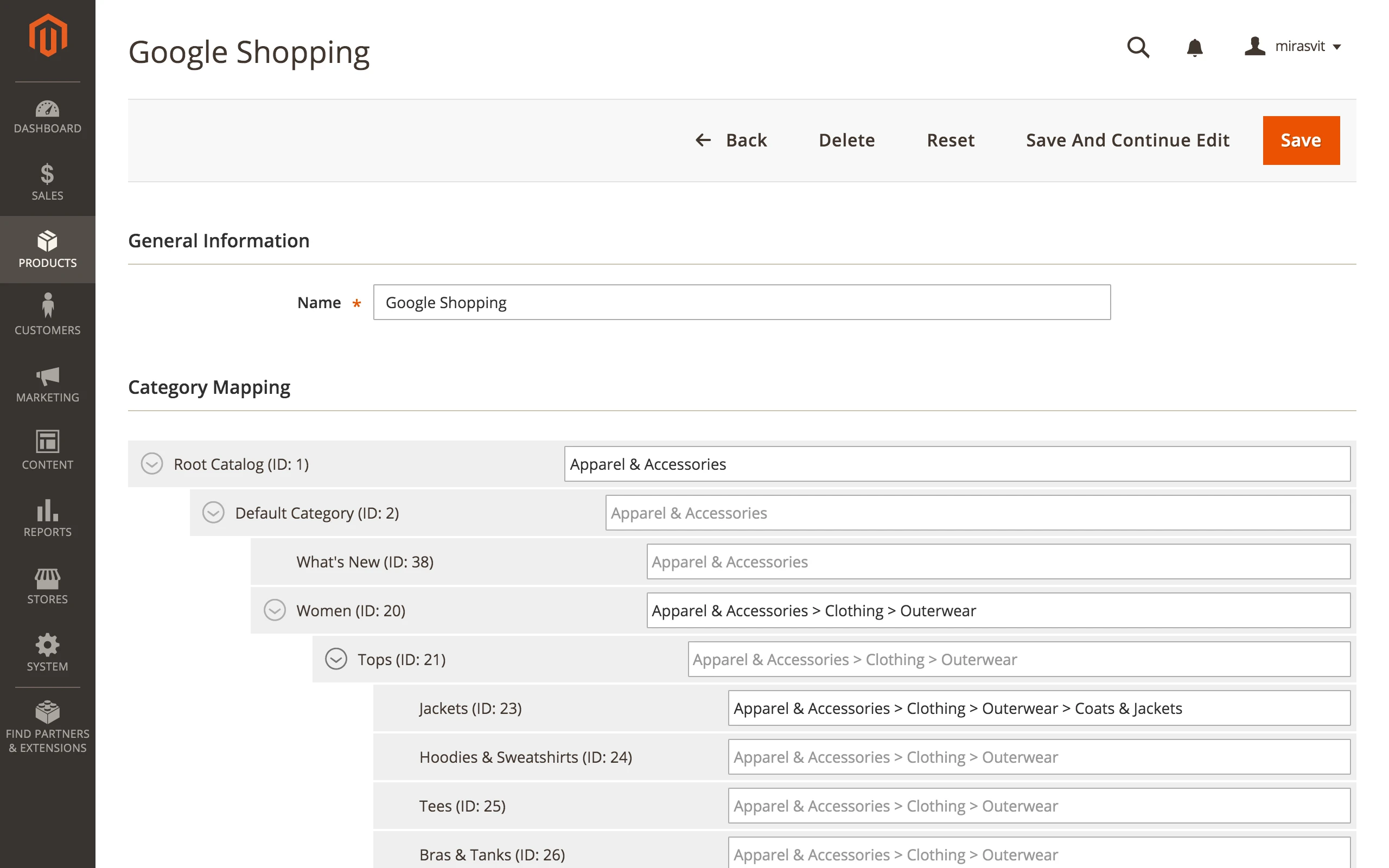 Category Mapping