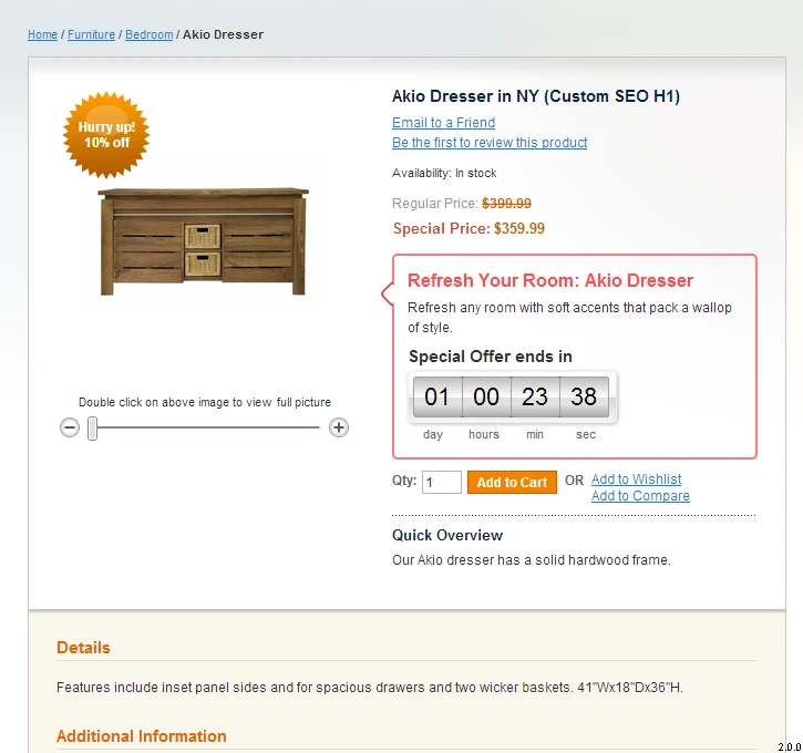 Promotional Product page Promotional Product page