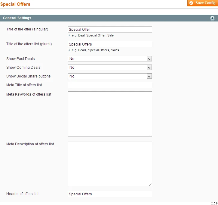 General Settings General Settings
