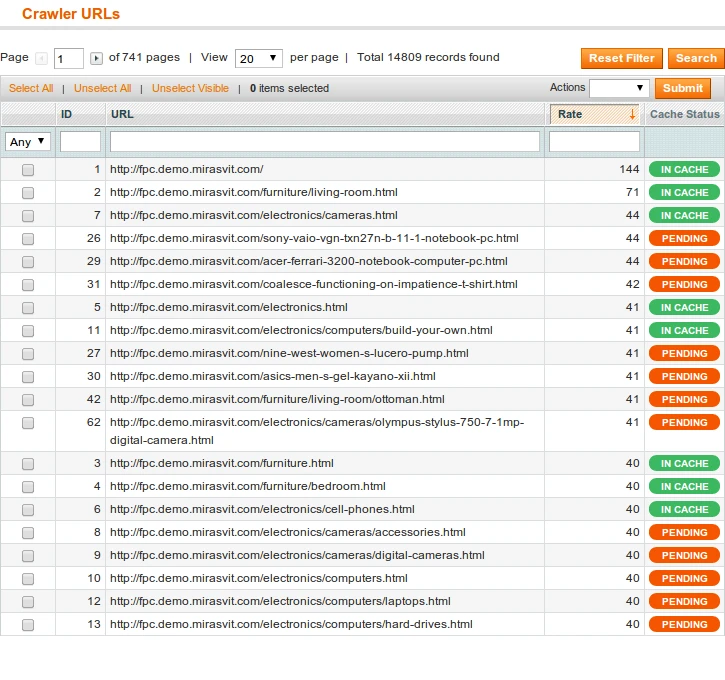 Full Page Cache Crawler URLs Full Page Cache Crawler URLs