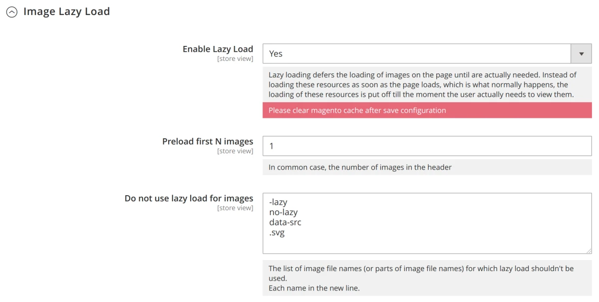 Enable Lazy Load