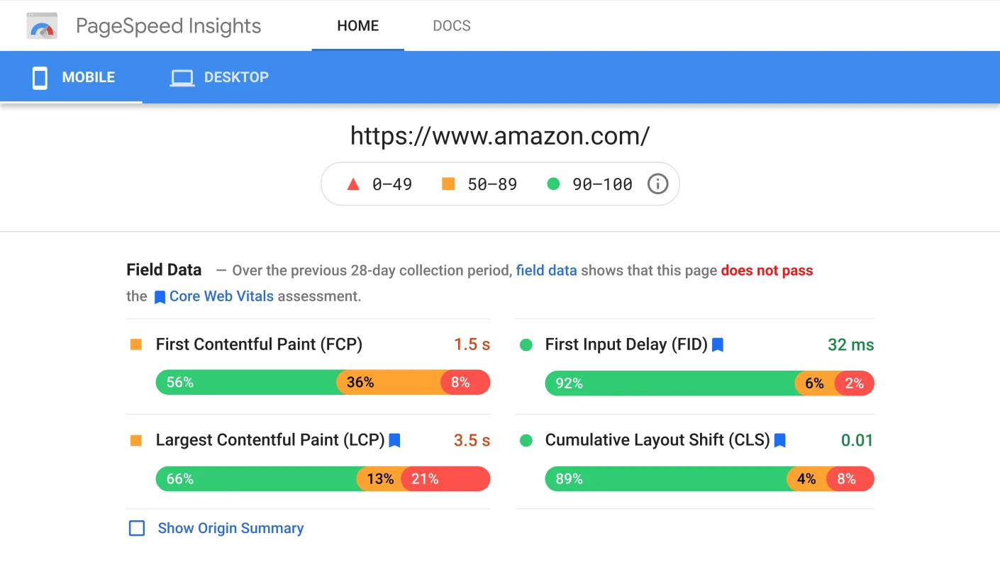 amazon-core-web-vitals-fail-mobile