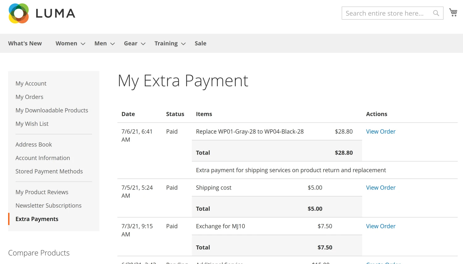 extra payments