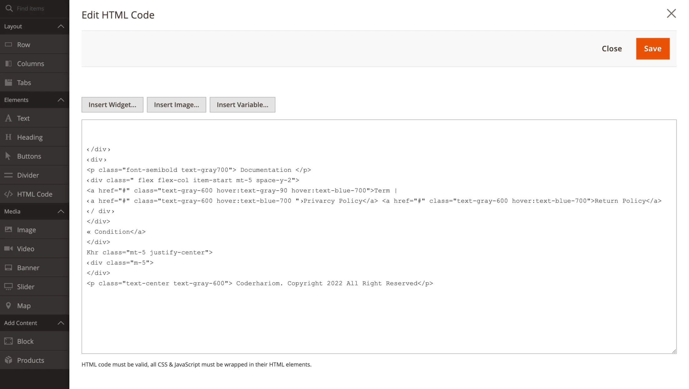 Example tailwind component