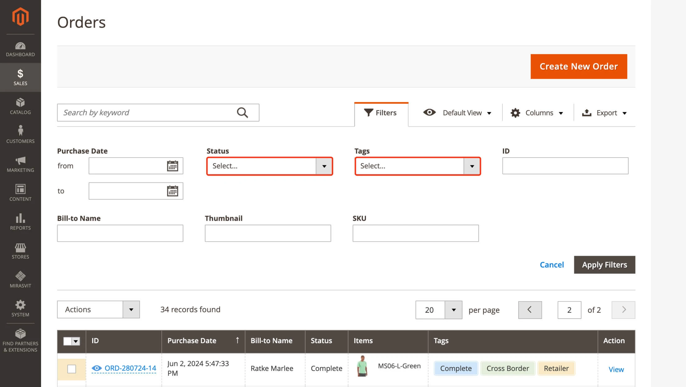 Order filters