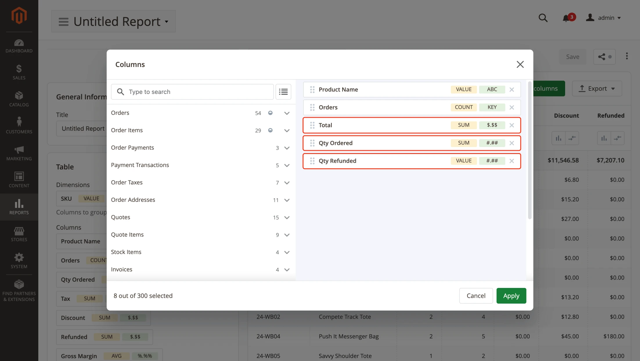 How to add Qty Refunded Column